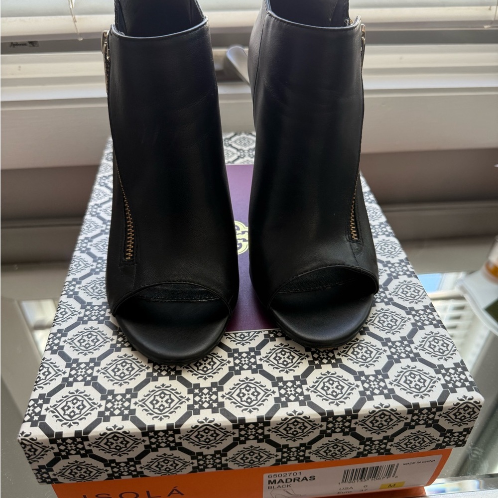 Isola Black High Heel Ankle Booties